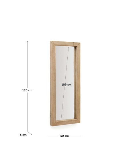 Espejo Maden, madera natural 50 x 120 cm - Kave Home; D0300014MM46