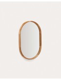 Espejo Magda de madera maciza de teca con acabado natural Ø 40 x 60 cm - Kave Home