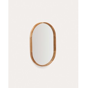 Espejo Magda de madera maciza de teca con acabado natural Ø 40 x 60 cm - Kave Home; D0300012MM47 - Vackart, productos de diseño