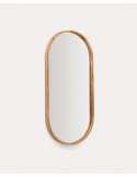 Espejo Magda de madera maciza de teca con acabado natural Ø 45 x 95 cm - Kave Home