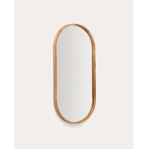 Espejo Magda de madera maciza de teca con acabado natural Ø 45 x 95 cm - Kave Home; D0300011MM47 - Vackart, productos de diseño