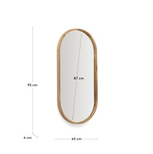 Espejo Magda, madera teca natural Ø45x95 cm - Kave Home; D0300011MM47 2