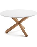 Mesa LOTUS Ø120 cm, de comedor, blanca - Kave Home