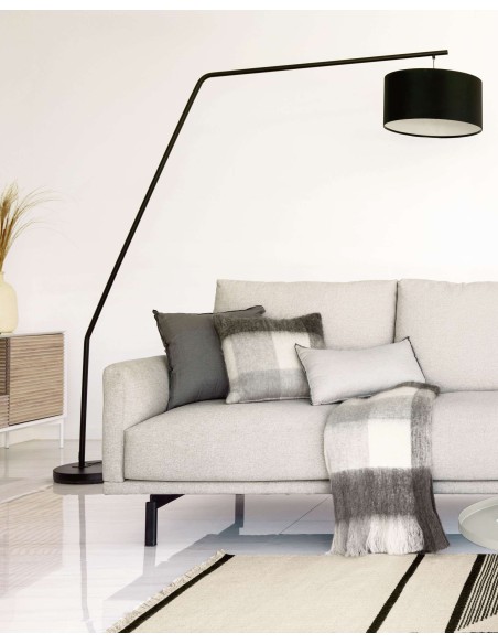 Lámpara de pie Ciana, metal, pantalla algodón - Kave Home; AA8917R01