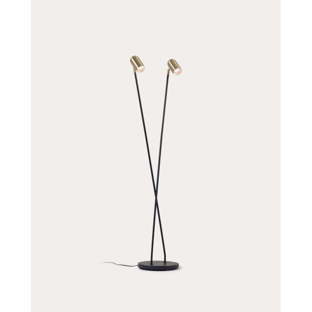 Lámpara de pie Clemence, metal negro / dorado - Kave Home; AA8931R53