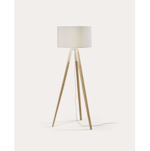 Lámpara de pie Iguazu de madera maciza de pino - Kave Home; A640M46 - Vackart, productos de diseño