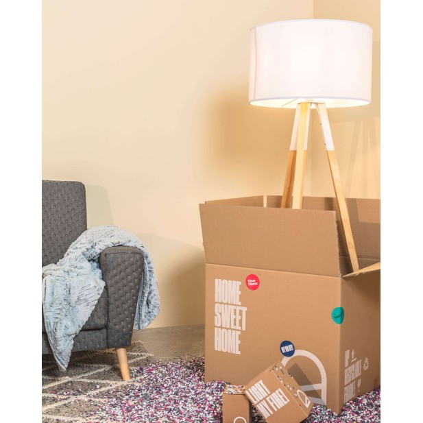 Lámpara de pie Iguazu de madera... Lámpara de pie Iguazu de madera...