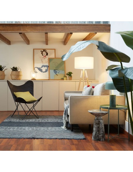 Lámpara de pie Iguazu de madera maciza de pino - Kave Home