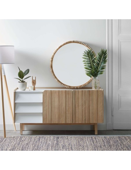 Lámpara de pie Iguazu de madera maciza de pino - Kave Home