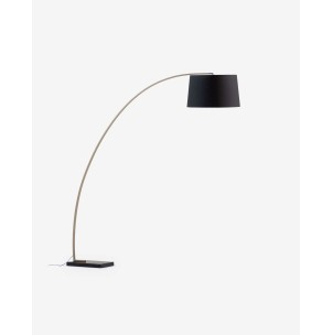 Lámpara de pie Juhe de acero dorado y mármol negro - Kave Home; A497R83 - Vackart, productos de diseño