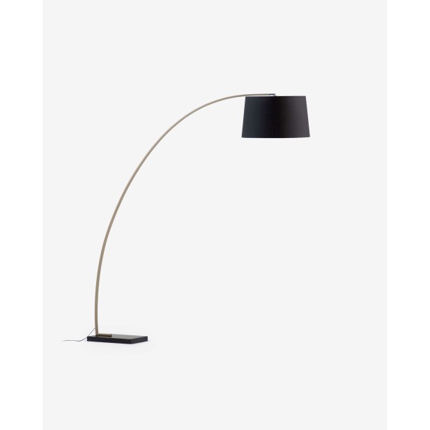 Lámpara de pie Juhe, acero dorado y mármol negro - Kave Home; A497R83