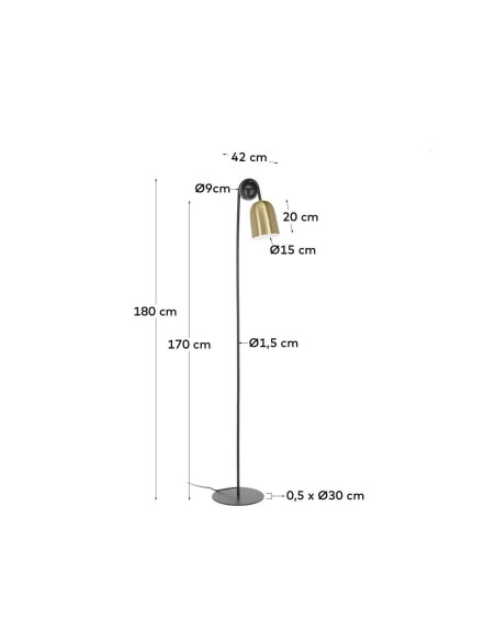 Lámpara de pie Natsumi de metal y madera - Kave Home; AA5839R53