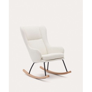 Mecedora Maustin de borreguito blanco y estructura de...