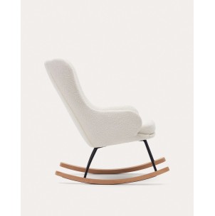 Mecedora Maustin de borreguito blanco y estructura de... 2