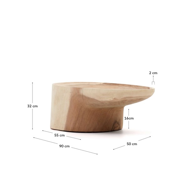 Mesa centro con pie Mosi, madera Ø90 x 50 cm - Kave Home; T0600026MM46 Mesa centro con pie Mosi, madera Ø90 x 50 cm - Kave Home; T0600026MM46