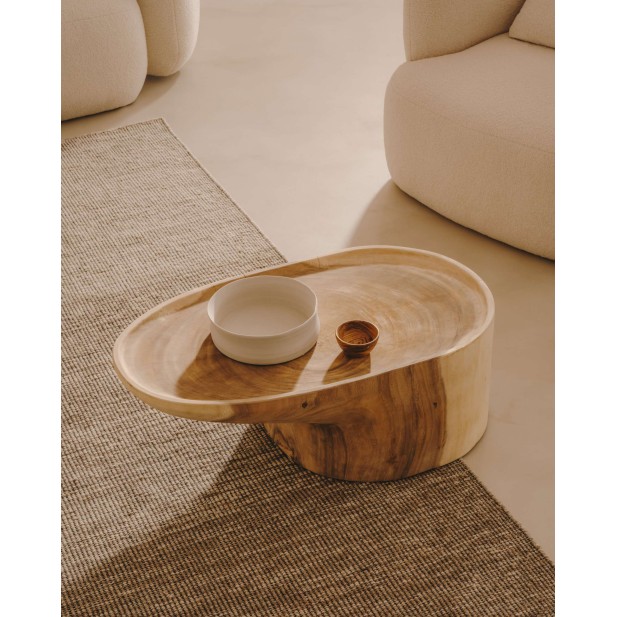 Mesa centro con pie Mosi, madera Ø90 x 50 cm - Kave Home; T0600026MM46 Mesa centro con pie Mosi, madera Ø90 x 50 cm - Kave Home; T0600026MM46