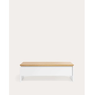 Mesa de centro elevable Abilen de chapa de roble y lacado blanco 110 x 60 cm FSC 100% - Kave Home; T0500002MM05 - Vackart, productos de diseño
