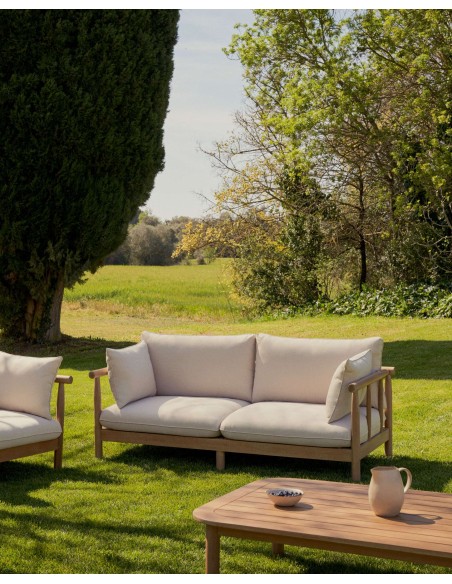 Mesa centro exterior Sacova, eucalipto 140x89 cm Kave Home J0300043MM46