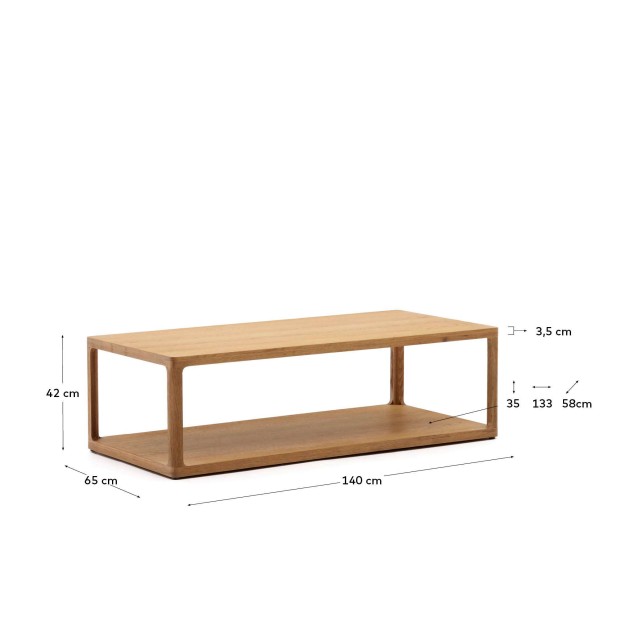 Mesa de centro Maymai, madera roble 140x70 cm - Kave Home T0500053MM90 Mesa de centro Maymai, madera roble 140x70 cm - Kave Home T0500053MM90