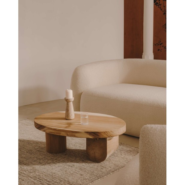 Mesa de centro Mosi, madera mungur Ø90x60 cm - Kave Home; T0600025MM46 Mesa de centro Mosi, madera mungur Ø90x60 cm - Kave Home; T0600025MM46