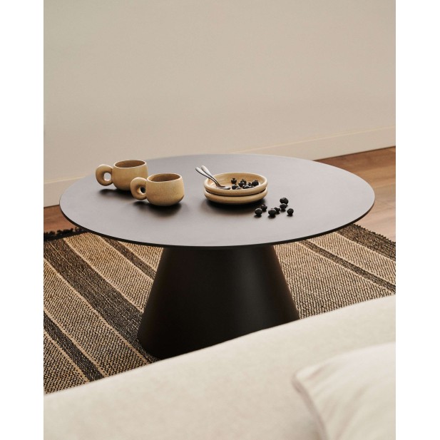 Mesa de centro Wilshire  negro mate Ø 80 cm - Kave Home; T0600003