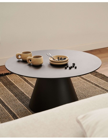 Mesa de centro Wilshire  negro mate Ø 80 cm - Kave Home; T0600003
