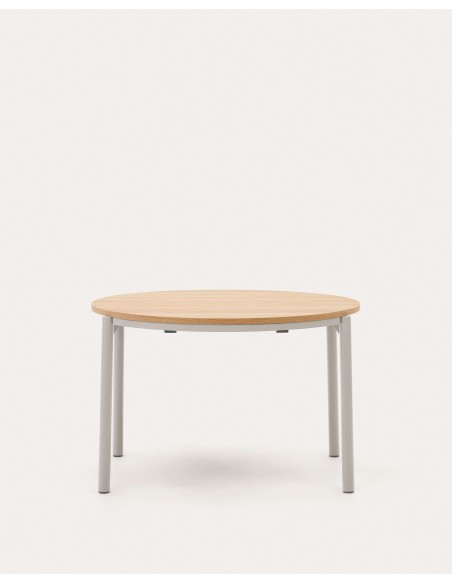 Mesa exten Montuiri, roble / acero Ø120(200) cm Kave Home T0300021MM40