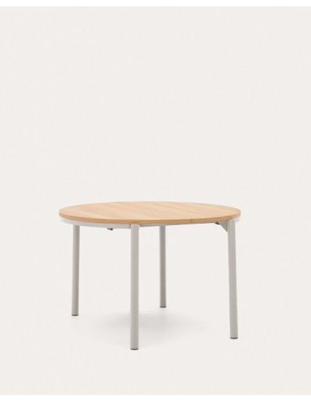Mesa exten Montuiri, roble / acero Ø120(200) cm Kave Home T0300021MM40