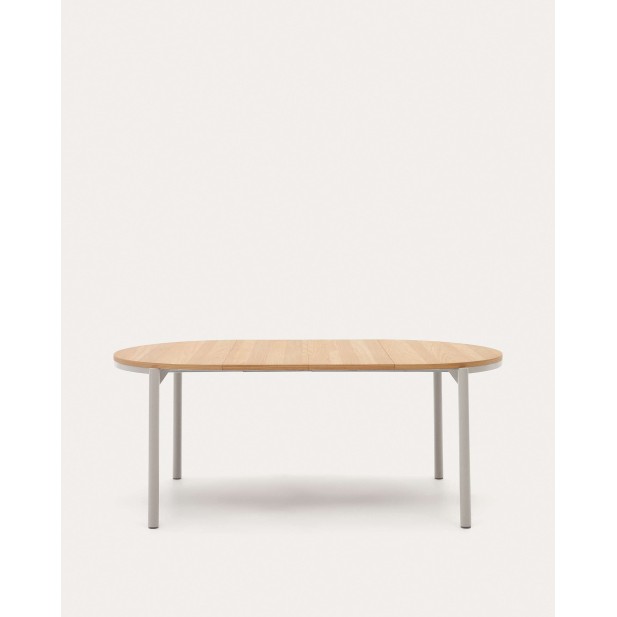 Mesa exten Montuiri, roble / acero Ø120(200) cm Kave Home T0300021MM40 Mesa exten Montuiri, roble / acero Ø120(200) cm Kave Home T0300021MM40
