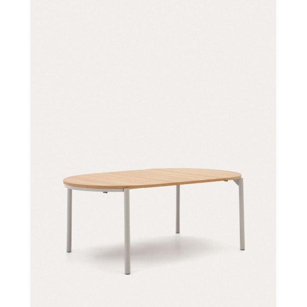 Mesa exten Montuiri, roble / acero Ø120(200) cm Kave Home T0300021MM40 Mesa exten Montuiri, roble / acero Ø120(200) cm Kave Home T0300021MM40