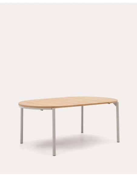 Mesa exten Montuiri, roble / acero Ø120(200) cm Kave Home T0300021MM40