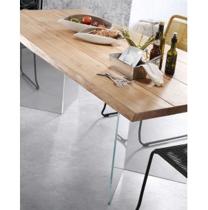 Mesa Lotty, roble natural, cristal 220 x 100 cm - Kave Home; C947M40 2