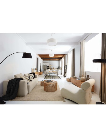 Mesa Lotty, roble natural, cristal 220 x 100 cm - Kave Home; C947M40