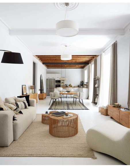 Mesa Lotty, roble natural, cristal 220 x 100 cm - Kave Home; C947M40