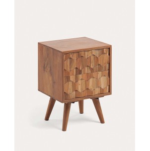 Mesita de noche Khaleesi de madera maciza de acacia 40 x 55 cm - Kave Home; CC0469M43 - Vackart, productos de diseño