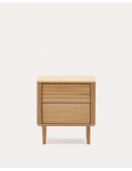 Mesita noche Lenon 2 cajones, roble 50x55 cm - Kave Home; N1200008MM40