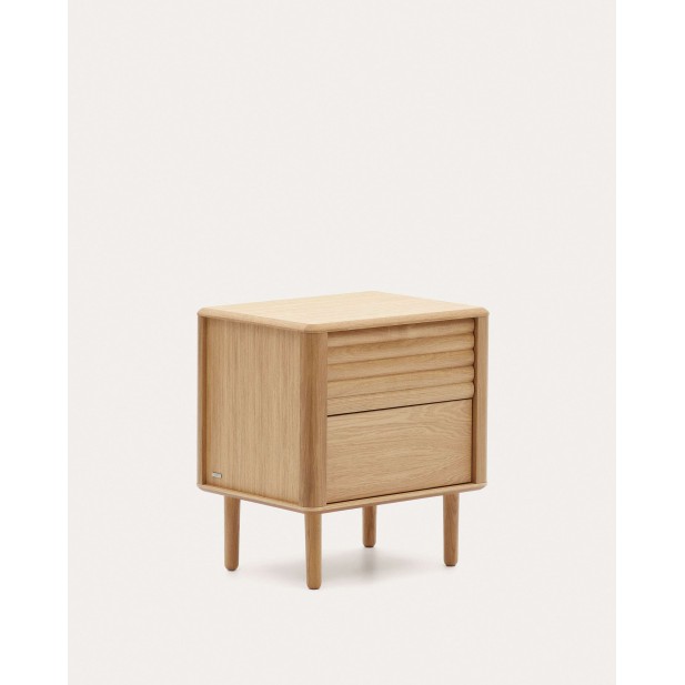 Mesita noche Lenon 2 cajones, roble 50x55 cm - Kave Home; N1200008MM40