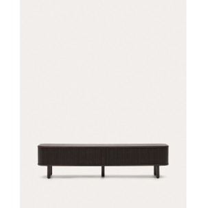 Mueble TV Mailen 2 puertas en chapa de fresno con acabado oscuro 200 x 50 cm - Kave Home; M1000013MM51 - Vackart, productos de diseño