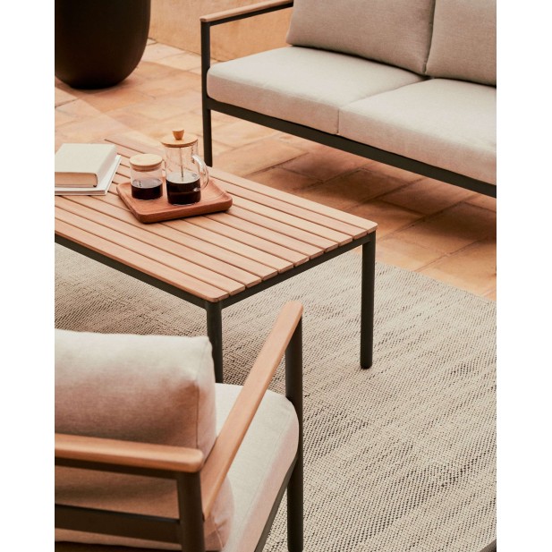 Set Aiguafreda sofá 2P, 2 sillones, mesa FSC - Kave Home; J1600010JJ03