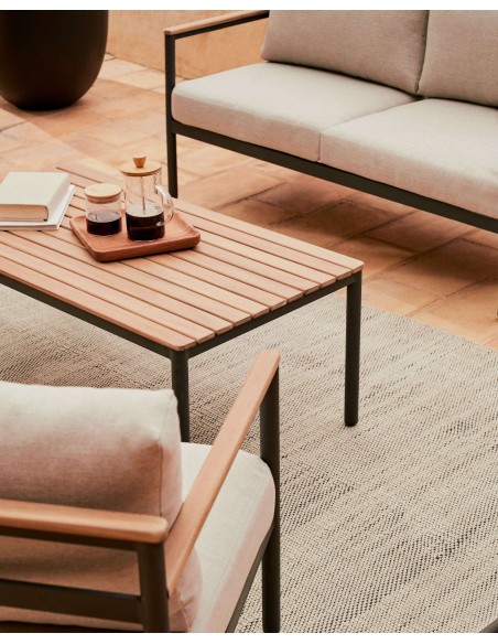 Set Aiguafreda sofá 2P, 2 sillones, mesa FSC - Kave Home; J1600010JJ03