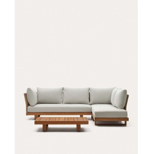 Set Raco de sofá rinconero 5 plazas y mesa de centro de madera maciza de acacia FSC 100% - Kave Home; J1600009JJ12 - Vackart, productos de diseño