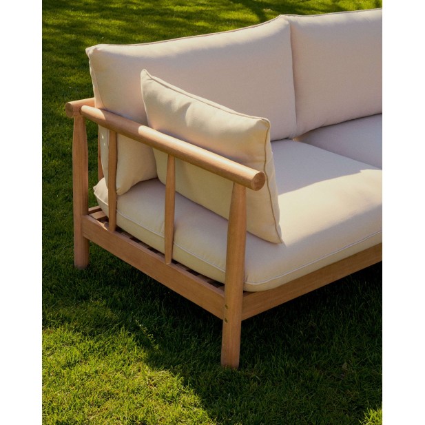 Set Sacova 2 sillones, sofá 2P y mesa madera FSC Kave Home J2100007JJ12