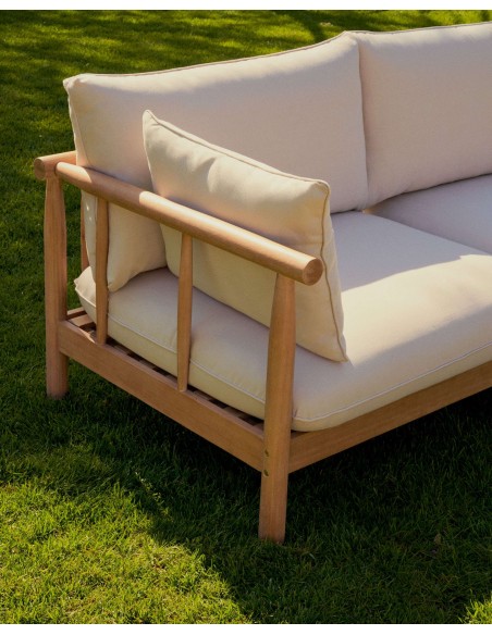 Set Sacova 2 sillones, sofá 2P y mesa madera FSC Kave Home J2100007JJ12