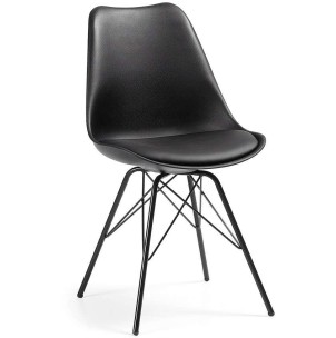 Silla RALF, Piel Sintética / Metal Negro - Vackart. Las mejores sillas de diseño nórdico con calidad y estilo, solo en Vackart tu tienda de diseño más actual.