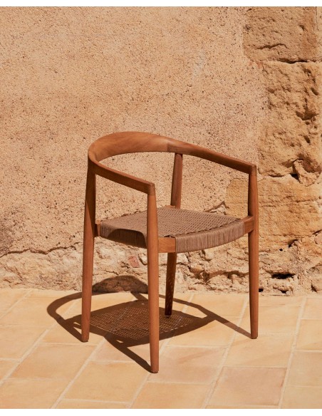 Silla exterior Ydalia, madera teca natural - Kave Home; J0600075JJ12