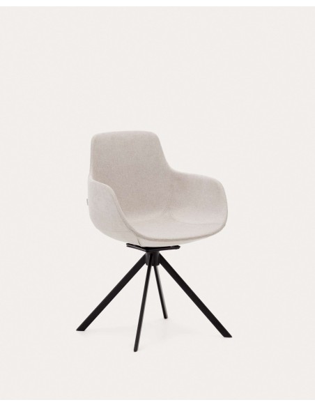 Silla giratoria Tissiana, chenilla beige - Kave Home; C0200007BF12