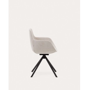 Silla giratoria Tissiana, chenilla beige - Kave Home; C0200007BF12 2