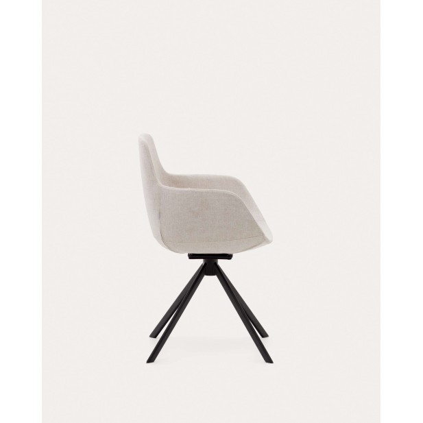 Silla giratoria Tissiana, chenilla beige - Kave Home; C0200007BF12 Silla giratoria Tissiana, chenilla beige - Kave Home; C0200007BF12