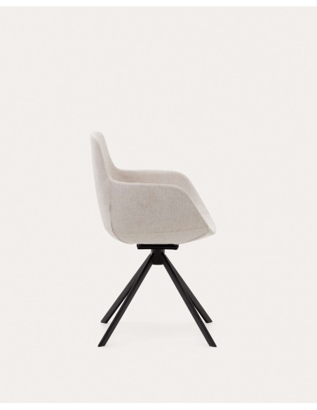 Silla giratoria Tissiana, chenilla beige - Kave Home; C0200007BF12