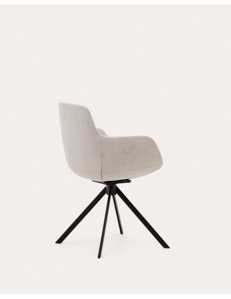 Silla giratoria Tissiana, chenilla beige - Kave Home; C0200007BF12
